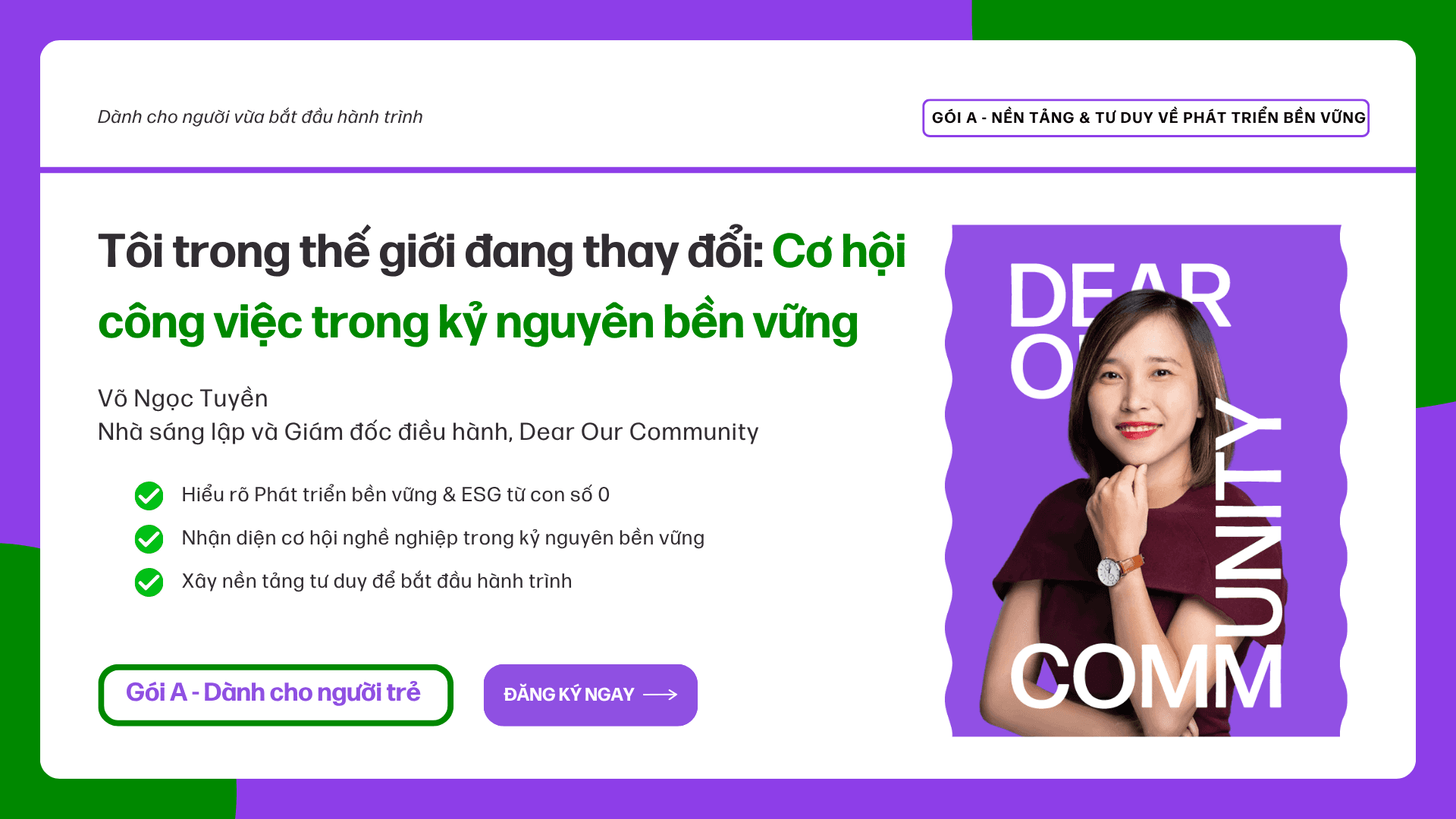 Tôi trong thế giới đang thay đổi: Cơ hội công việc trong kỷ nguyên bền vững